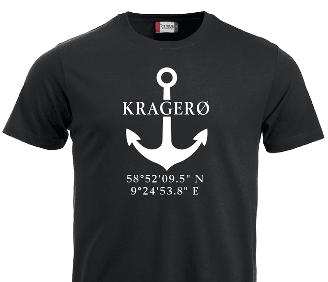 Hovedbilde T-shirt, Anker/stedsnavn/breddegrad