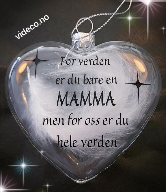 Hovedbilde Hjertekule m/fjær - For verden er du bare..