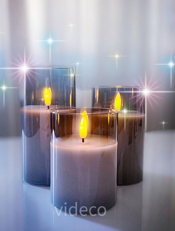 Ledlys i glass, 10cm