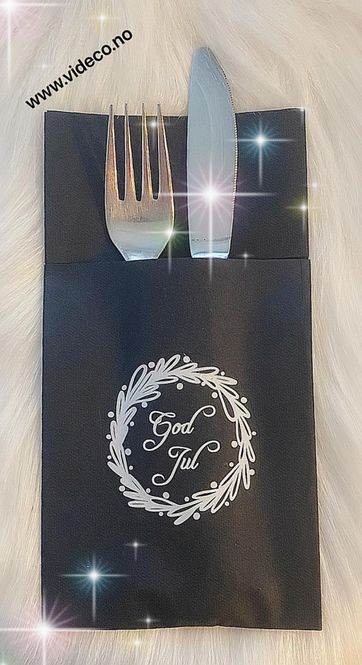 Hovedbilde Serviett brettet for bestikk/ God jul