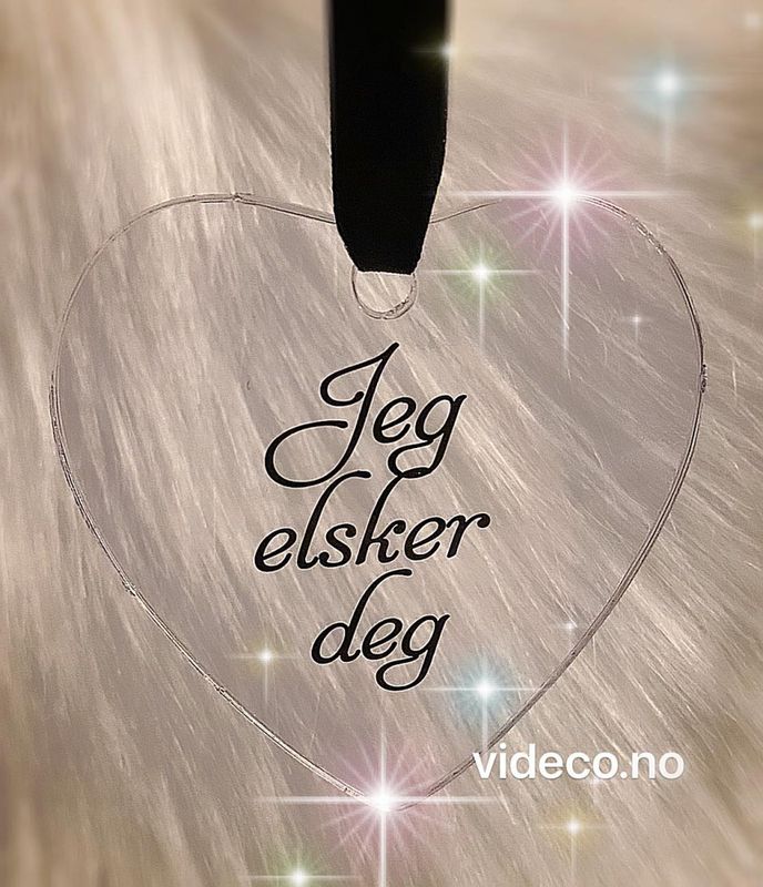 Hjerte m/bånd og tekst