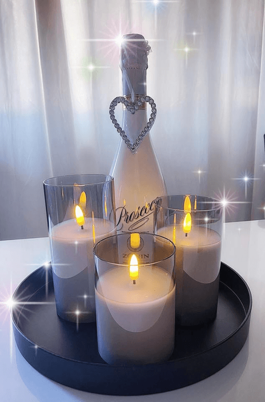 Ledlys i glass, 12cm