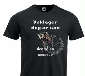 Hovedbilde T-shirt - Beklager jeg er sen, jeg så en scooter