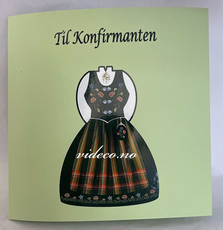 Kort - Bunad , lys blå