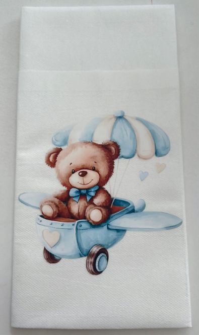 Hovedbilde Bestikk serviett - Bamse i fly