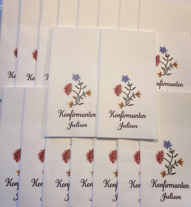 Hovedbilde Serviett m/trykk- Konfirmasjon/bunad