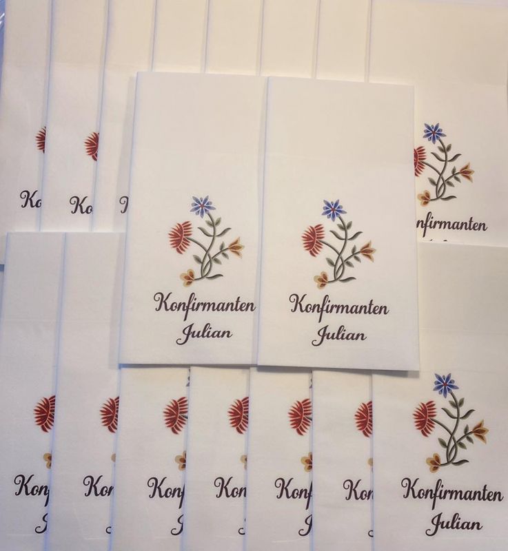 Serviett m/trykk- Konfirmasjon/bunad