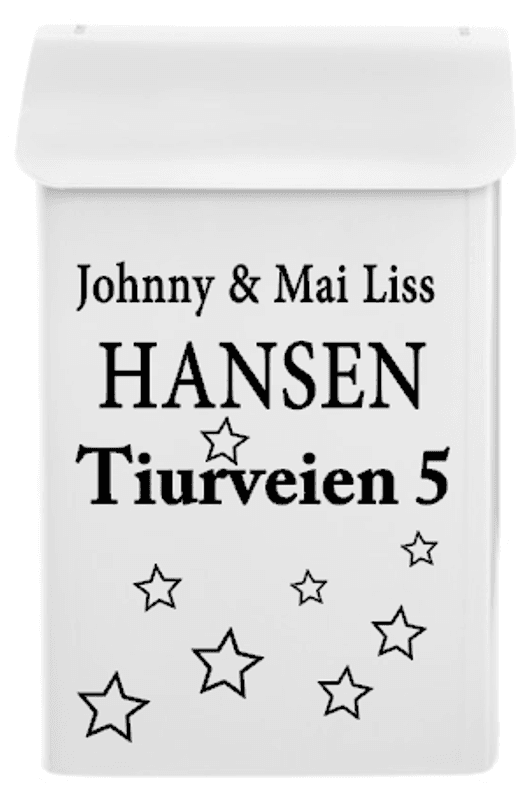 Egen tekst på postkasse