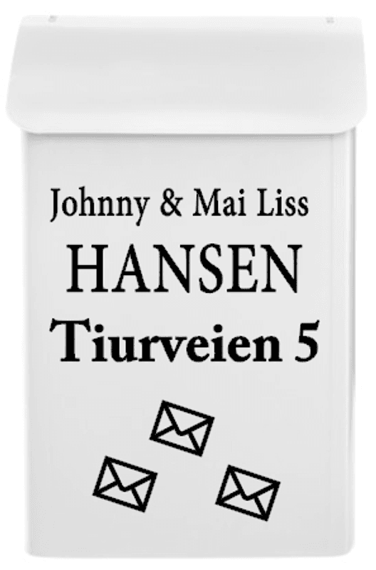 Egen tekst på postkasse